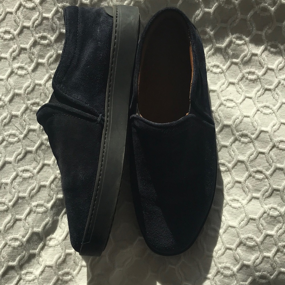 Rag & Bone navy blue suede loafers
